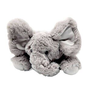 2/$15 Bearington Baby Collect Elephant Rattle Plush Gray 10" Ribbon Lovey Spout